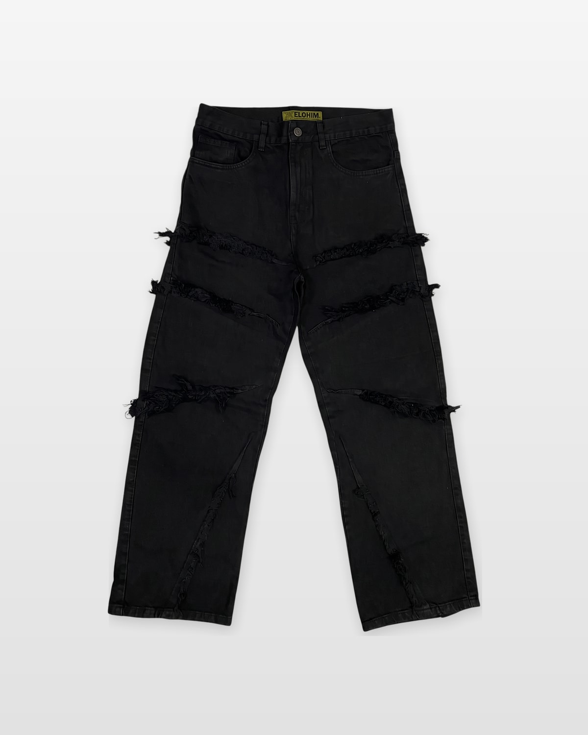 BAGGY CON FLECOS · Negro