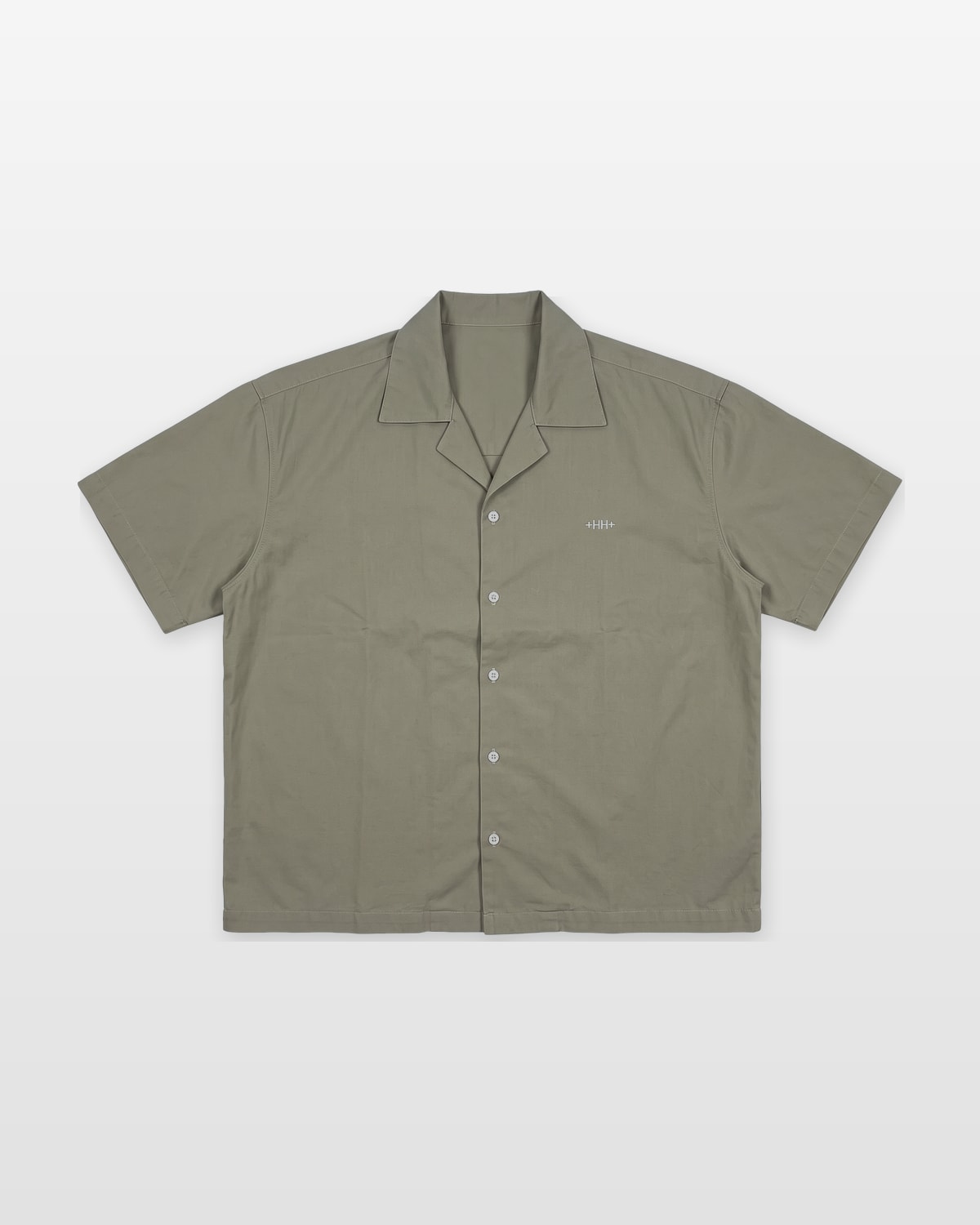 CAMISA BOXY FIT DRILL CON BORDADO · Beige