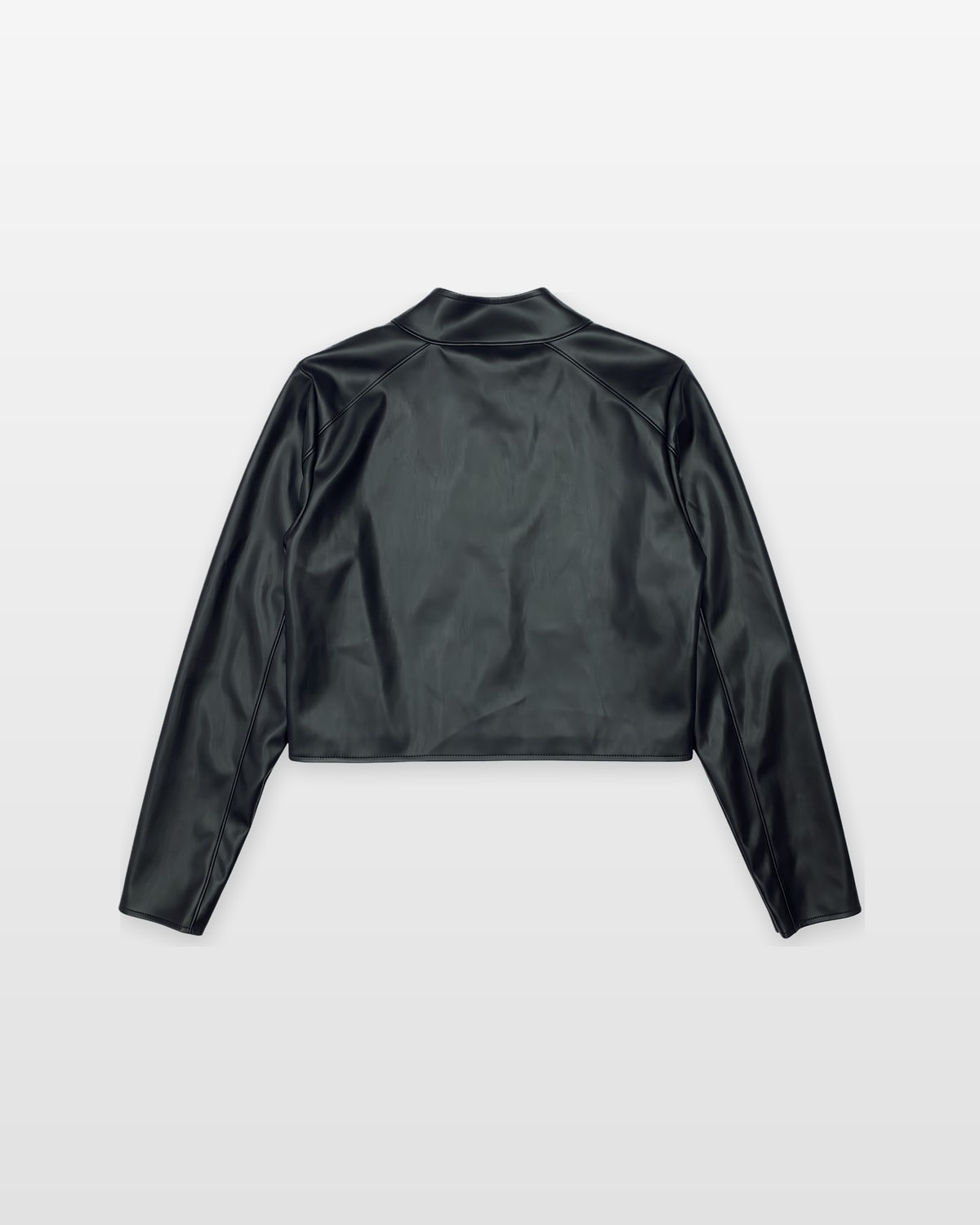 CASACA CROP CUERO · Negro