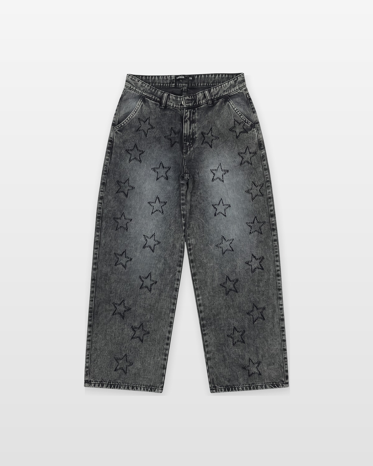 PANTALON BAGGY CADERA VALALA ESTRELLA · Negro