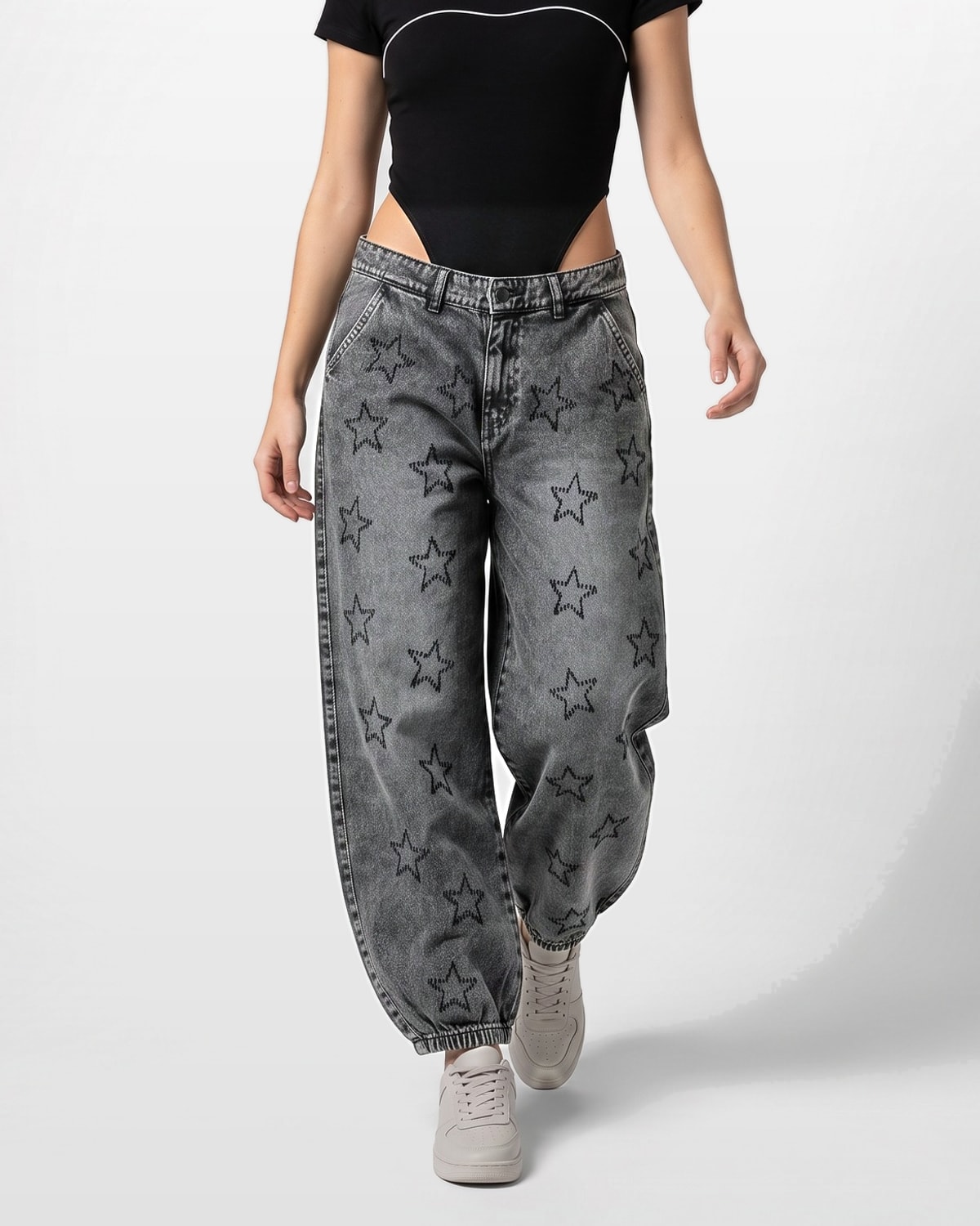 PANTALON BAGGY CADERA VALALA ESTRELLA · Negro